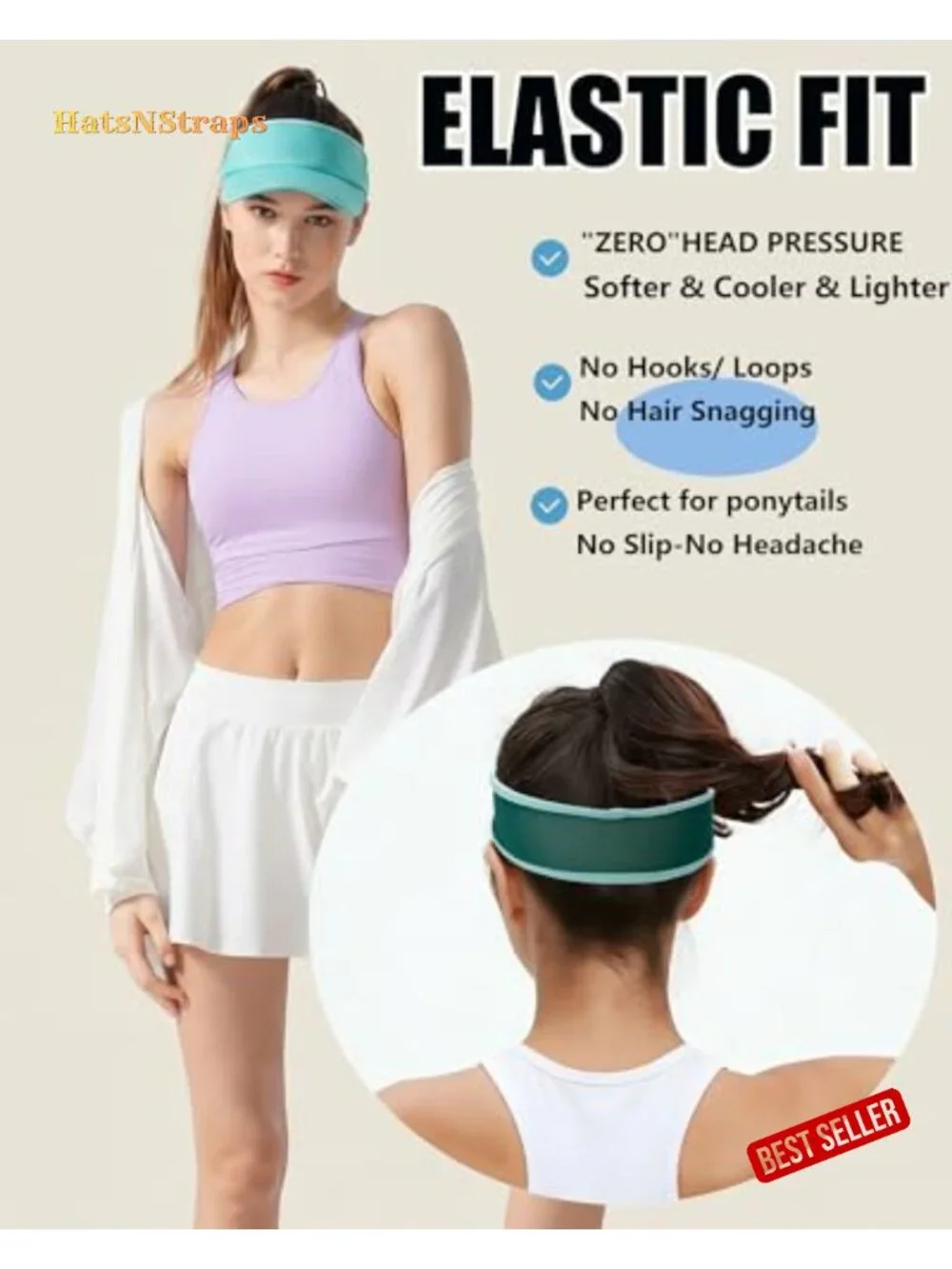 UV Protection Stretchy Visor Hat for Running Tennis Golf